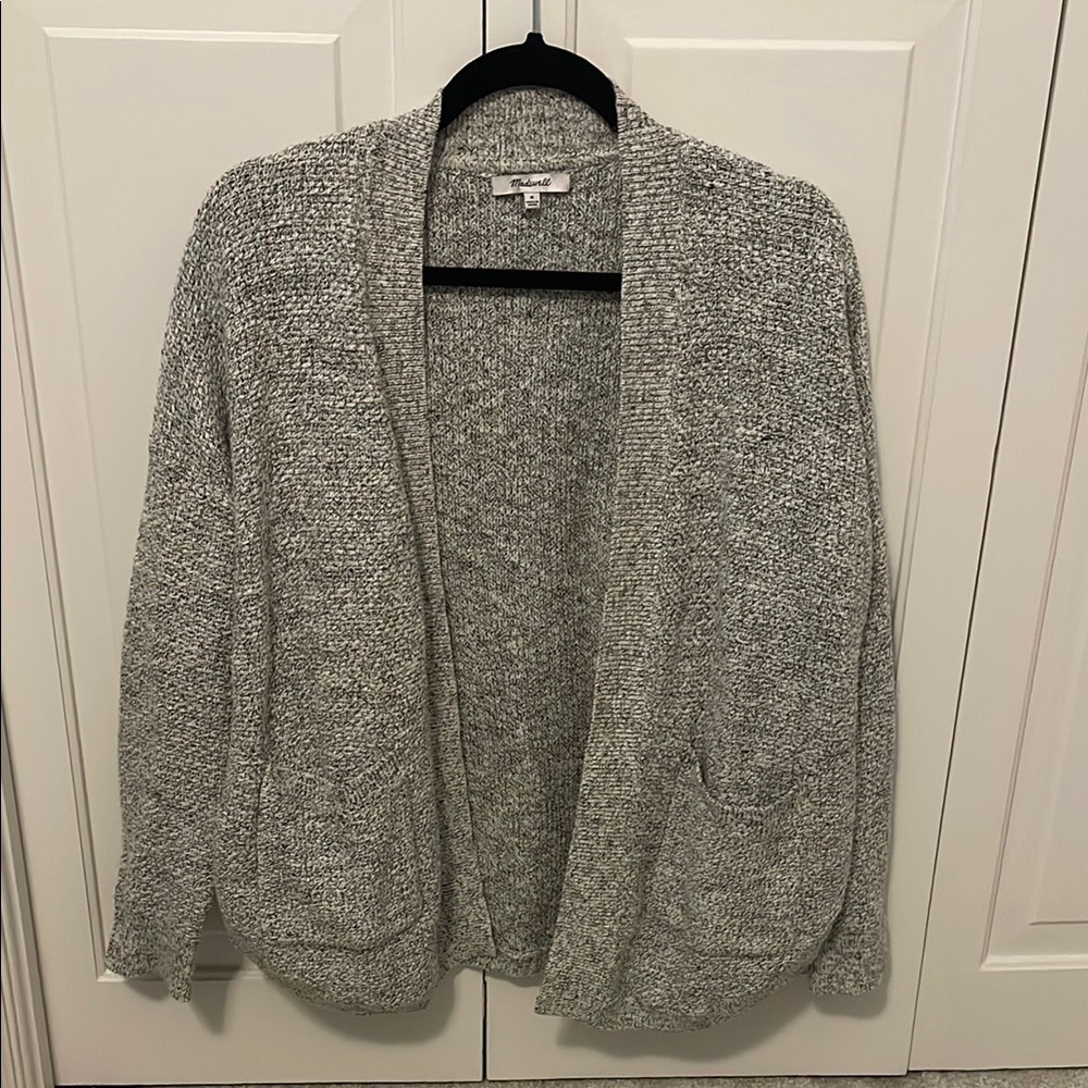 Women's Gray Open-Front Sweater
